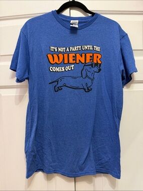 Delta Blue Graphic 'Wiener' Dachshund Tee